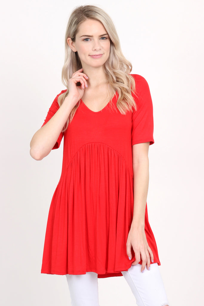 V-Neck Baby Doll Tunic