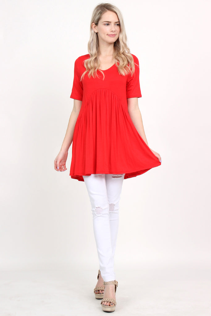 V-Neck Baby Doll Tunic