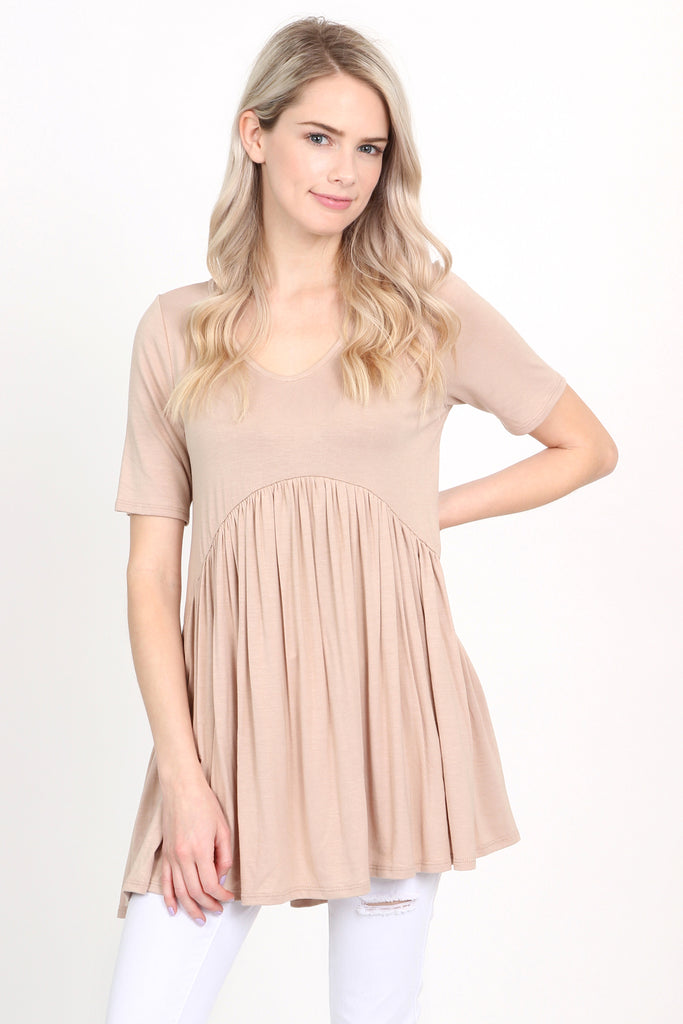 V-Neck Baby Doll Tunic