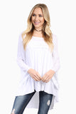 Lace Detail Chest Bell Sleeve High-Low Tunic