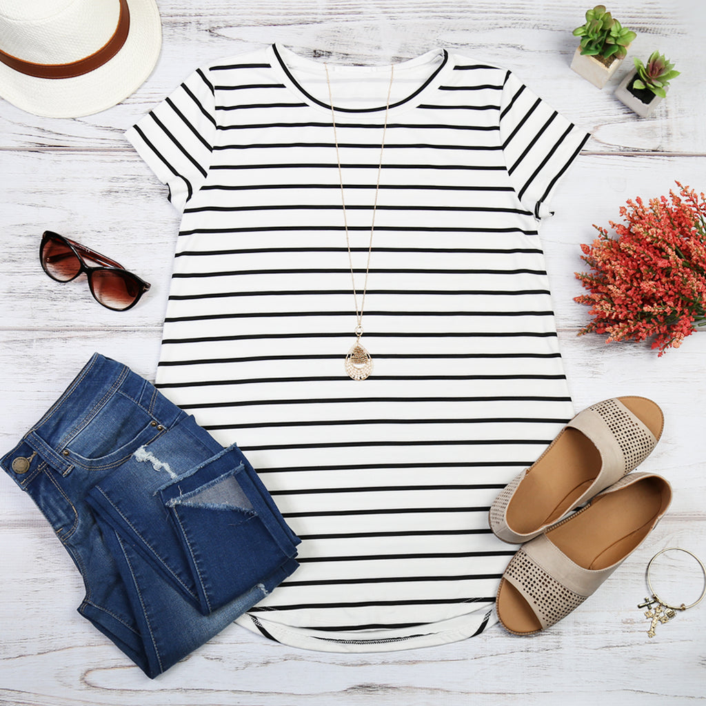 Striped Short Sleeve Top