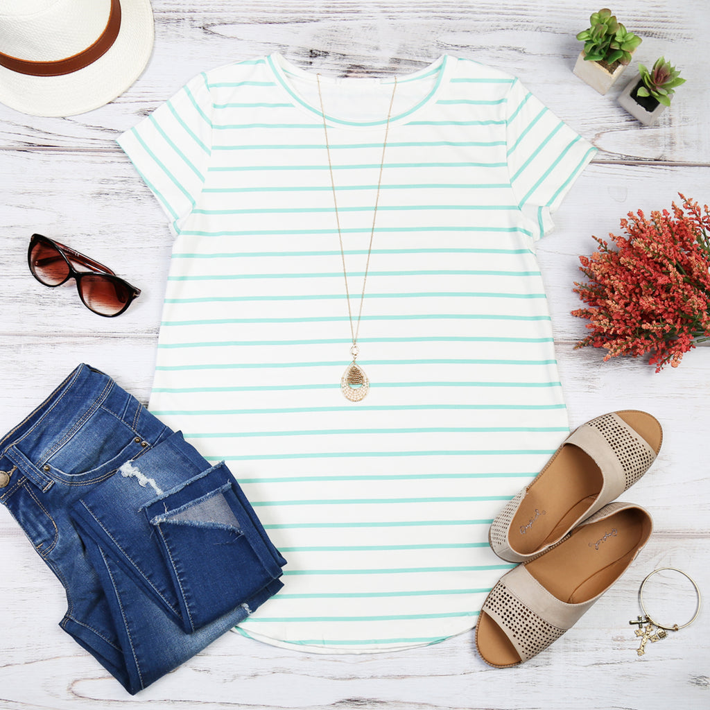 Striped Short Sleeve Top