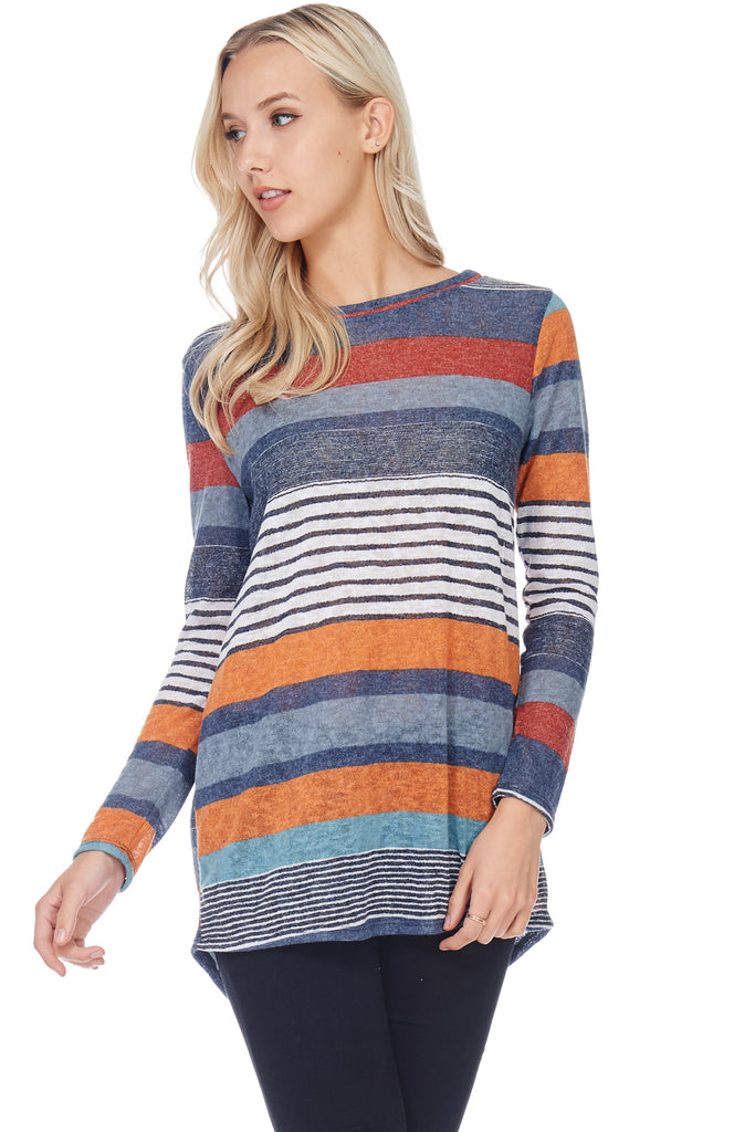 Multi Striped Light Knit Tunic