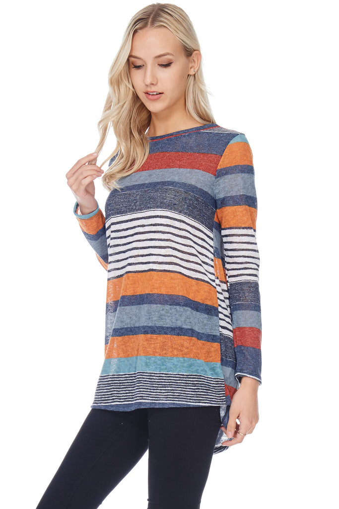 Multi Striped Light Knit Tunic