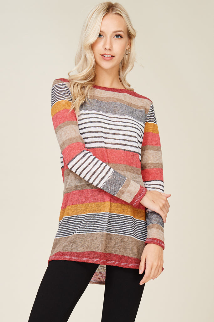 Multi Striped Light Knit Tunic