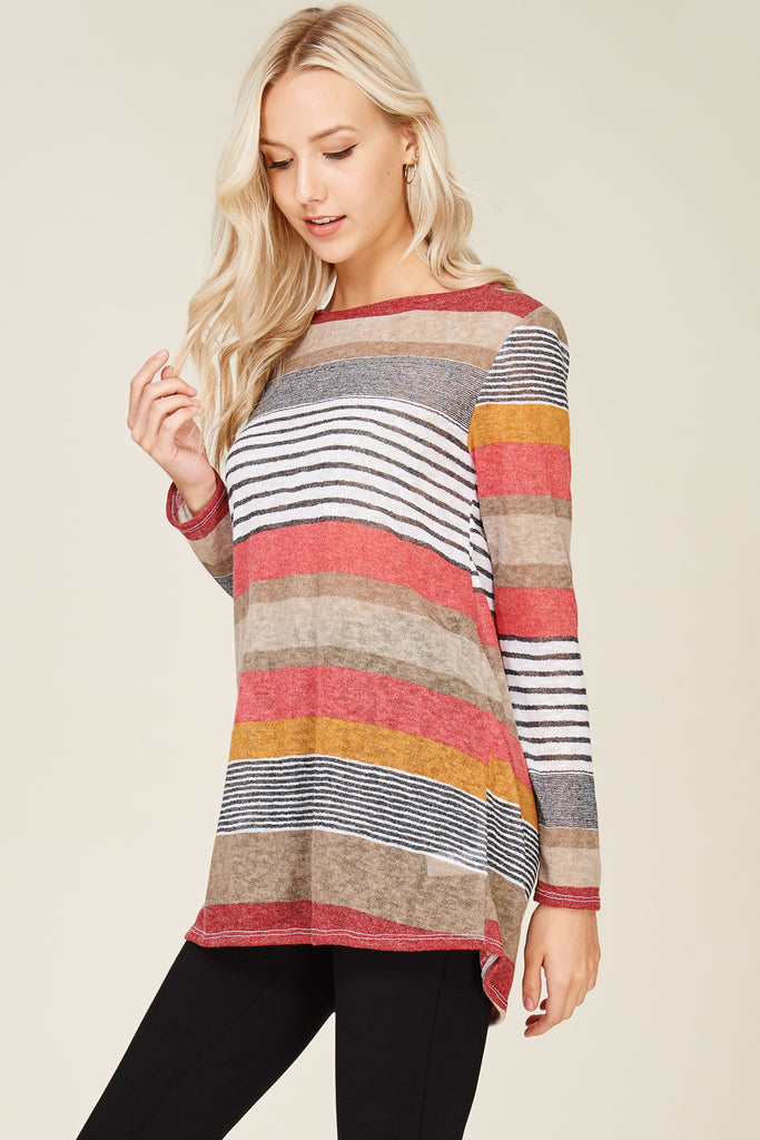 Multi Striped Light Knit Tunic
