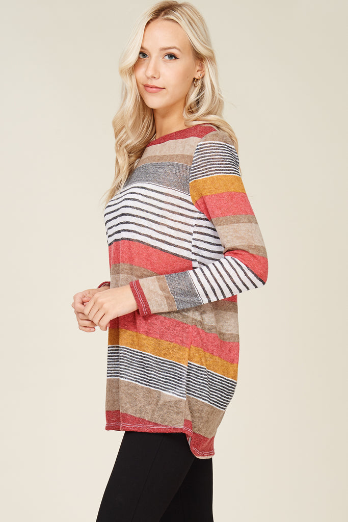 Multi Striped Light Knit Tunic