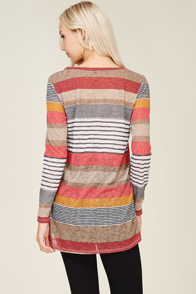 Multi Striped Light Knit Tunic