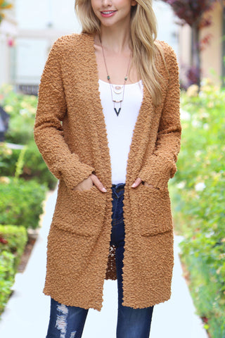 Popcorn Pocket Open Cardigan