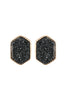 DRUZY HEXAGON POST EARRINGS