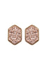 DRUZY HEXAGON POST EARRINGS