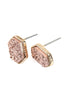 DRUZY HEXAGON POST EARRINGS