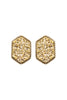 DRUZY HEXAGON POST EARRINGS