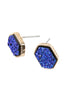 DRUZY HEXAGON POST EARRINGS