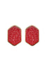 DRUZY HEXAGON POST EARRINGS