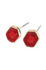 DRUZY HEXAGON POST EARRINGS