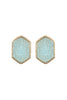 DRUZY HEXAGON POST EARRINGS