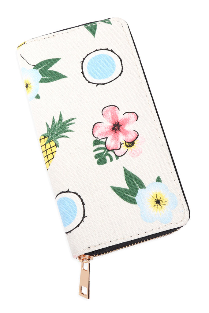 FLOWER DIGITAL PRINTED ZIPPER WALLET