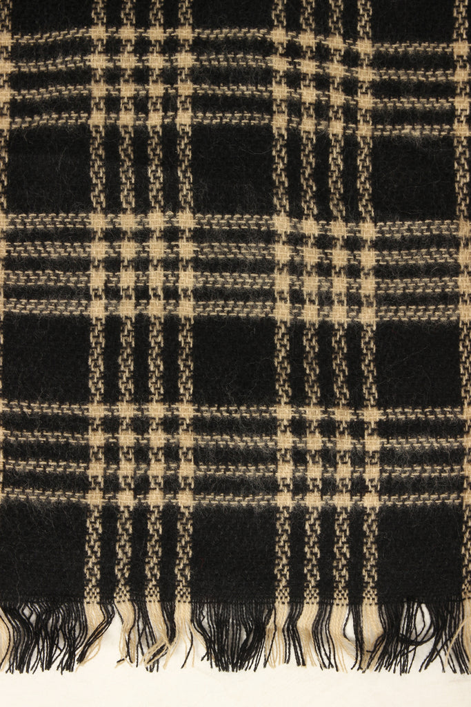 Plaid Fringe Hem Poncho
