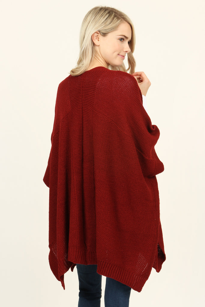 Zip Dolman Sleeve Pocket Poncho