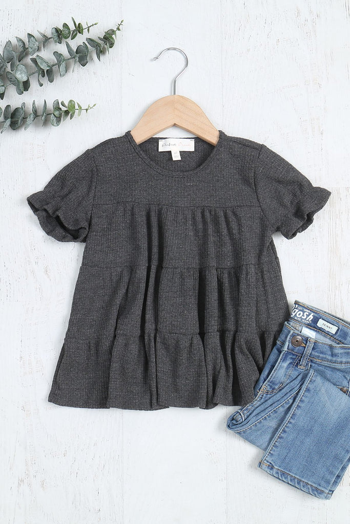 Kids Ruffle Short Sleeve Tiered Top