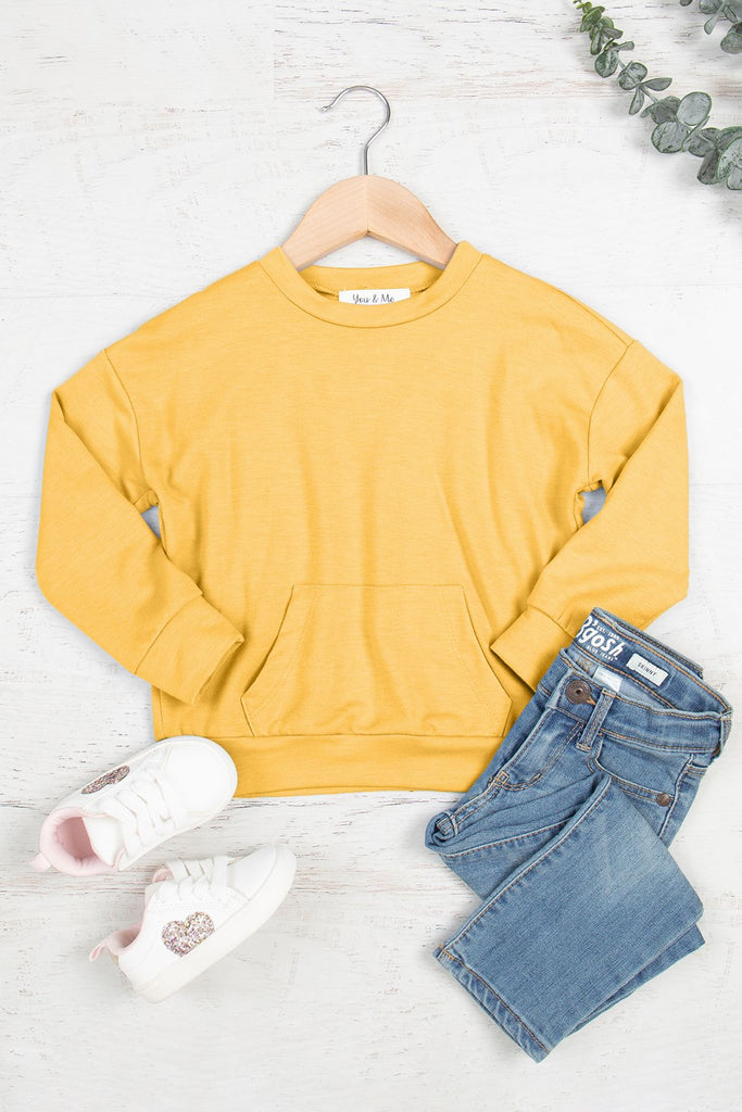 Kids Long Sleeve Kangaroo Pocket Top