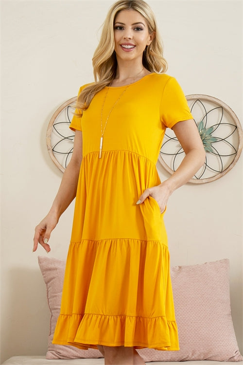 Short Sleeve Empire Waist CanCan Dress