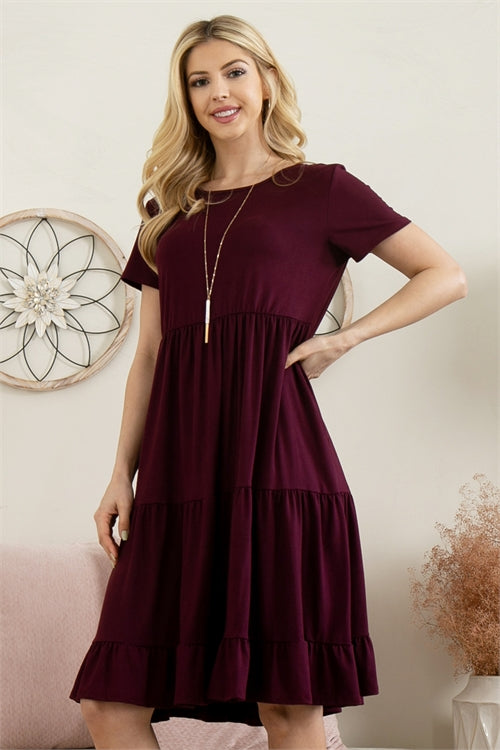 Short Sleeve Empire Waist CanCan Dress