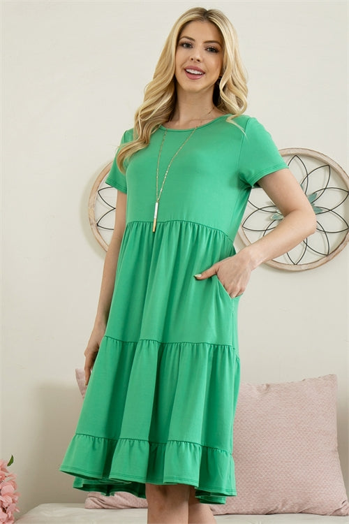 Short Sleeve Empire Waist CanCan Dress