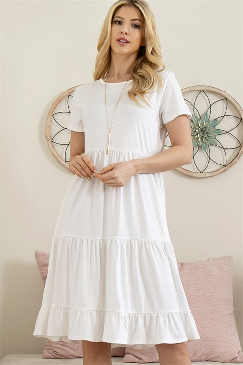 Short Sleeve Empire Waist CanCan Dress