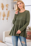 Solid Long Sleeve Tiered Top 1
