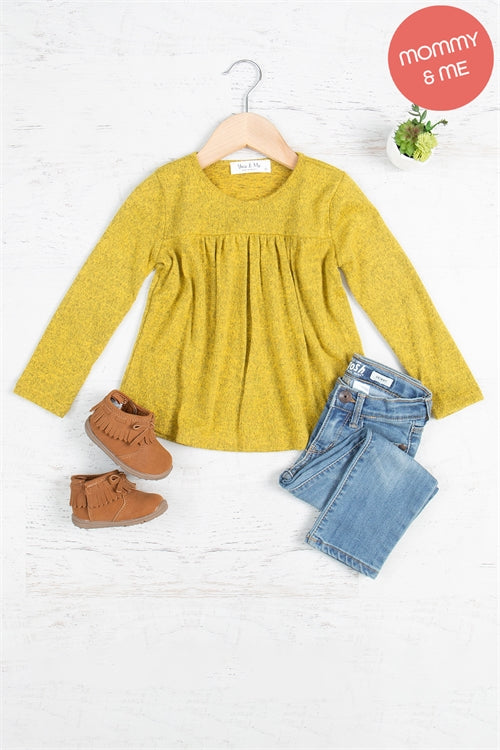 Kids Long Sleeve Shirring Detail Top