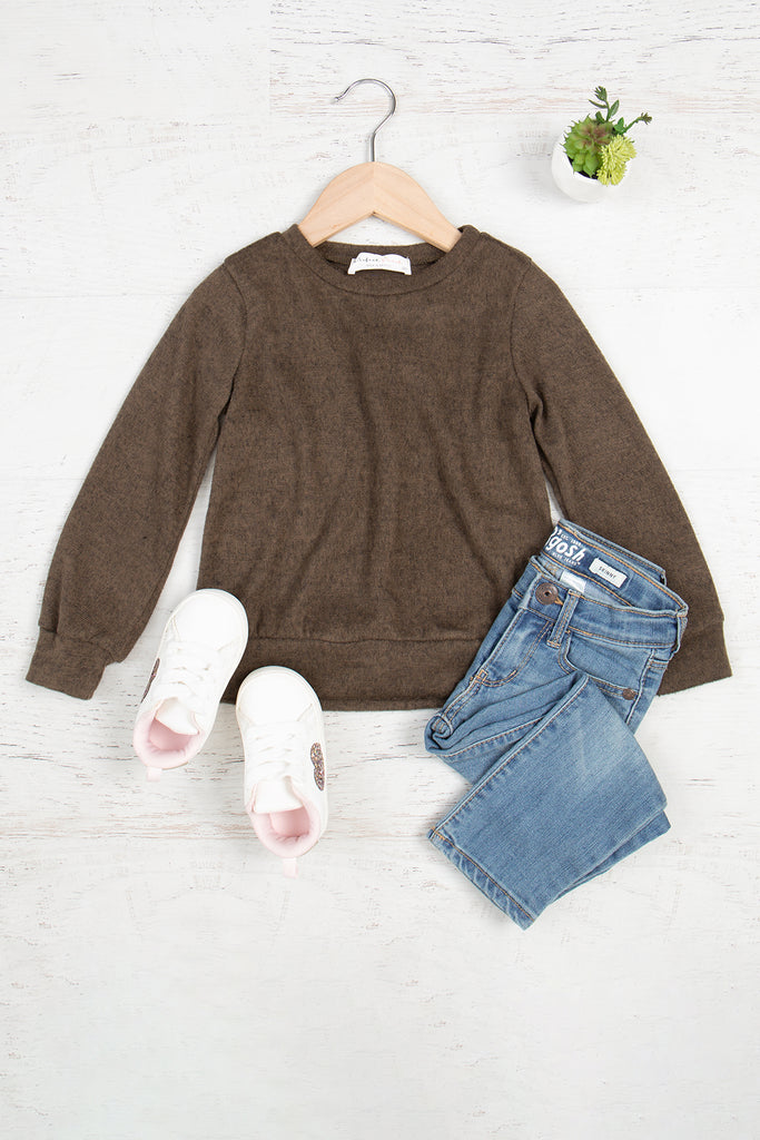 Kids Long Sleeve Round Neck Hacci Top