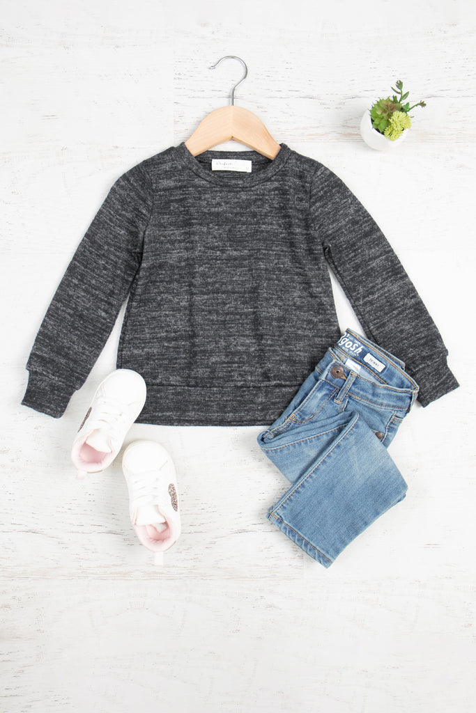 Kids Long Sleeve Round Neck Hacci Top