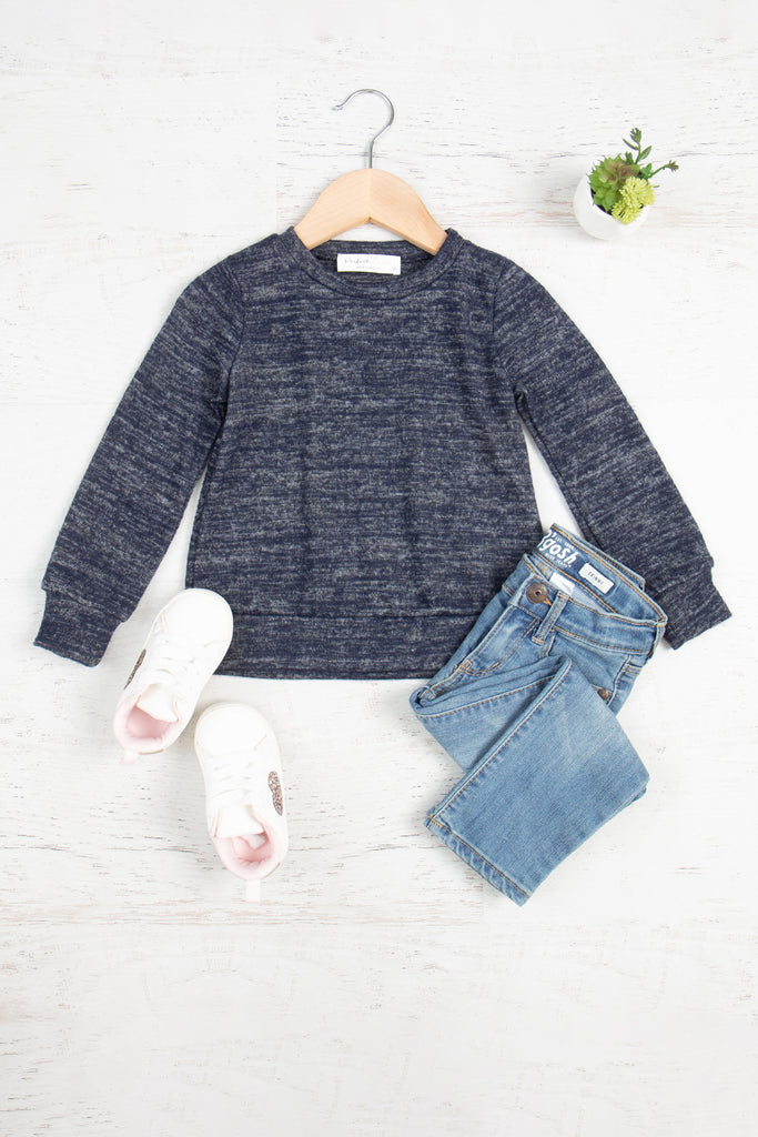 Kids Long Sleeve Round Neck Hacci Top