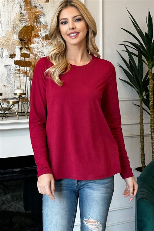 Round Neck Long Sleeve Top
