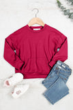 Kids Solid French Terry Long Sleeve Top With Kangaroo Pocket