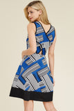 Keyhole Back Abstract Stripped Dress